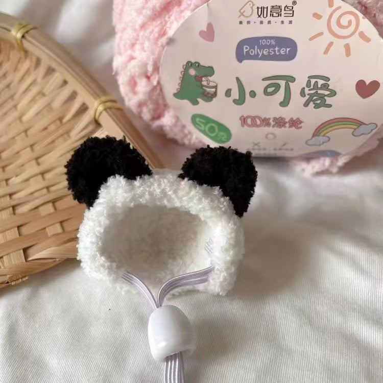 Wholesale plush cute small hat photography props handmade crocheted pet wool hat Winter Mini